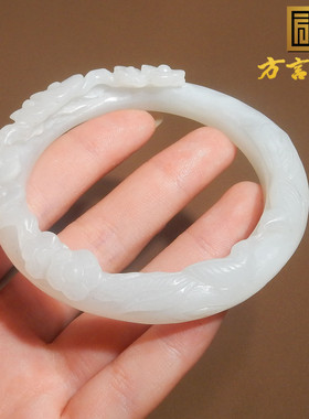 方言青海老坑料细腻温润白玉雕花