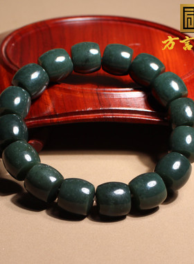 惊呆了方言和田玉精品特色新疆温润塔县青玉卡14mm老型珠手串A1