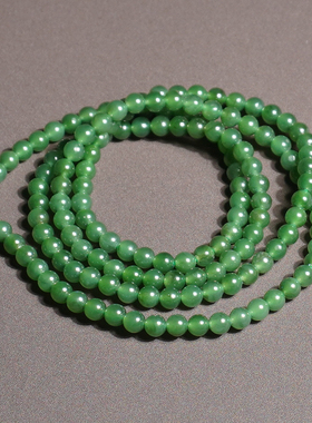 方言和田玉俄细腻苹果绿碧玉手串