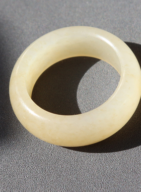 方言和田玉且末料糖白玉精美戒指