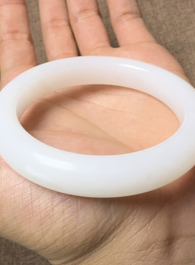 美美哒方言和田玉佩戴级新疆细腻油润且末料羊脂白玉卡53mm手镯X5