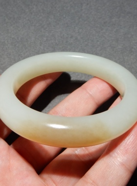 方言且末料糖白玉手镯55mm
