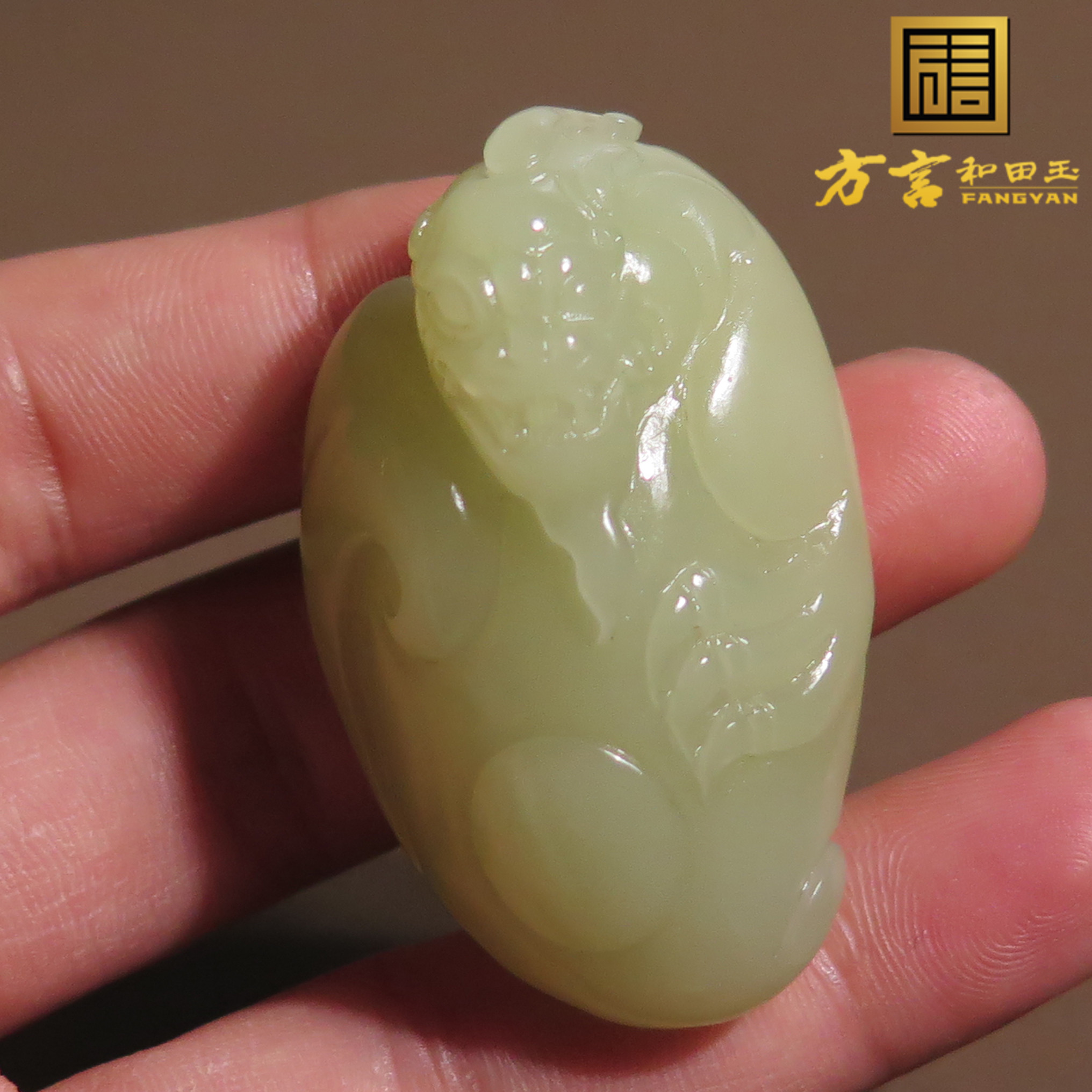 嗨翻天方言和田玉罕见新疆且末黄口料无结构貔貅挂件吊坠X7