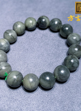 惊呆了方言和田玉精品收藏级新疆细腻沙枣青籽料一线天手链手串w