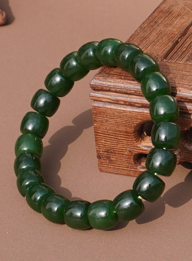 和田玉老俄料高油细腻辣阳绿碧玉