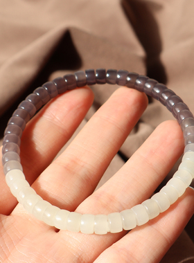 青海冰底烟紫渐变6mm直切珠手串