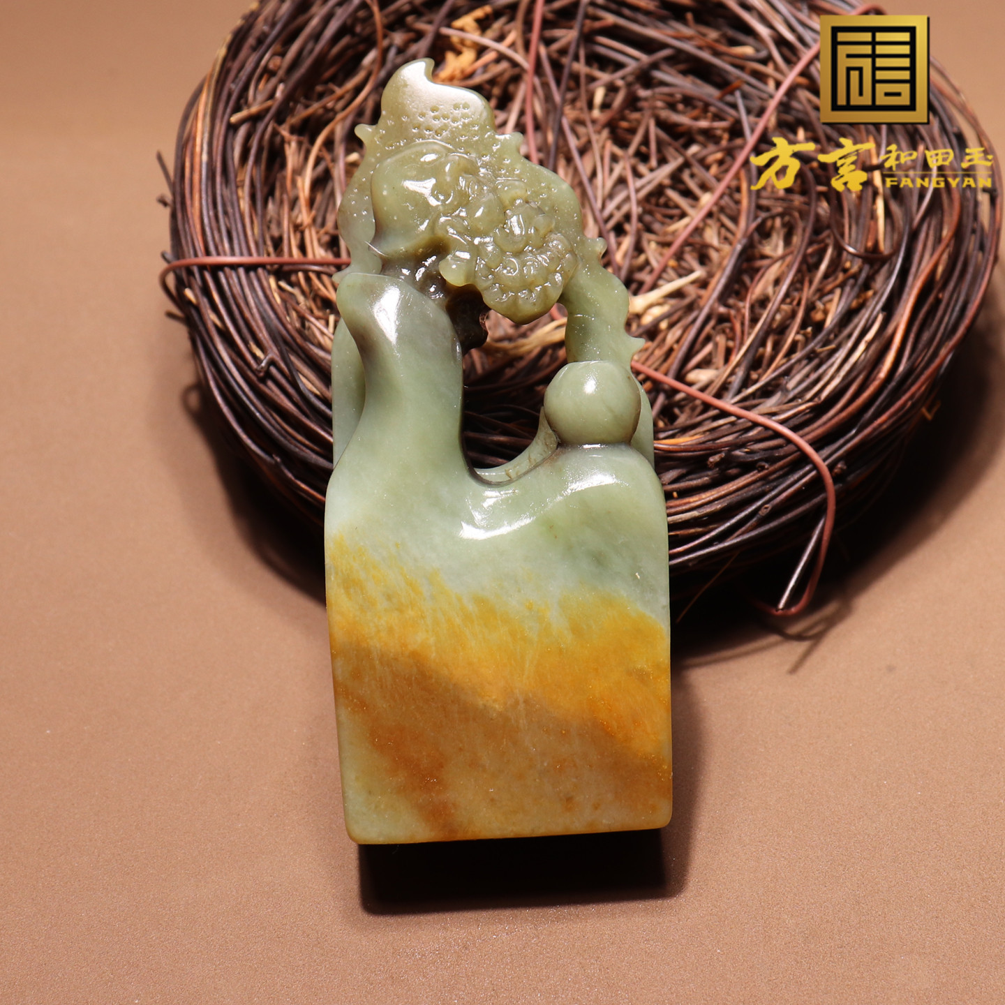 方言精品和田玉河磨玉达摩小摆件