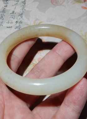 方言且末料糖白玉高油润女士手镯