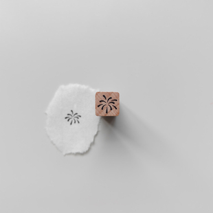 可爱烟花1cm迷你木质小印章手帐打卡记录日常生活图标装饰素材章