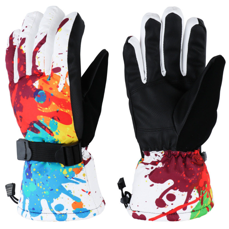 WINTER SKI GLOVES FOR ADULTS OUTDOOR WINDPROOF WATERPROOF VELVET THICKENED MOUNTAINEERING CYCLING MENS AND WOMENS COLD AND WARM