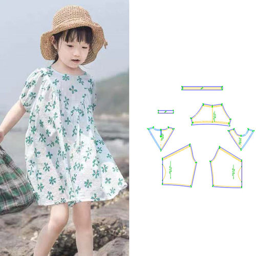 打版纸样22587夏季新款碎花短袖