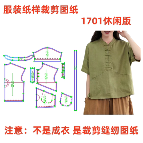 DIY服装纸样裁剪图1701款
