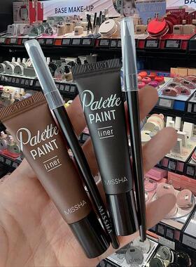 韩国谜尚眼线膏持久防水防汗持妆不晕染黑色自然顺滑眼线笔刷棕色