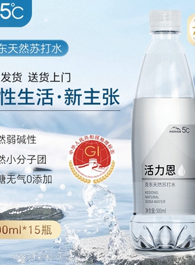 活力恩弱碱性克东天然苏打水PH7.5-9.0无气矿泉水500ML*15瓶整箱