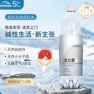 活力恩弱碱性克东天然苏打水PH7.5 15瓶整箱 9.0无气矿泉水500ML