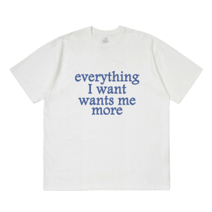 t恤夏季 want more短袖 设计感小众情侣男女宽松圆领上衣 wants