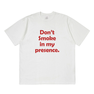 别在我面前抽烟短袖t恤夏季设计感小众情侣男女宽松圆领上衣