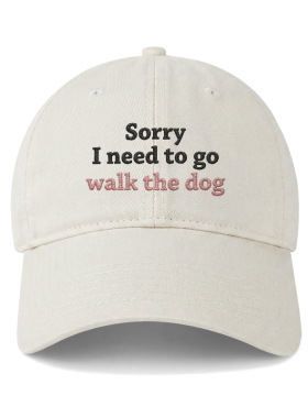 walk the dog鸭舌帽韩国男女情侣百搭刺绣棒球帽显脸小遮阳帽