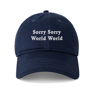 Sorry World鸭舌帽韩国男女情侣百搭刺绣棒球帽显脸小遮阳帽子