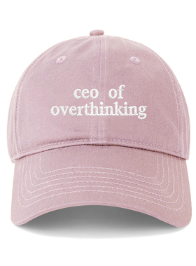 overthinking鸭舌帽韩国男女情侣百搭刺绣棒球帽显脸小遮阳帽子