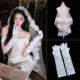蕾丝边头纱白色哥特风拍照写真道具黑色鬼新娘妻感lolita头饰手套