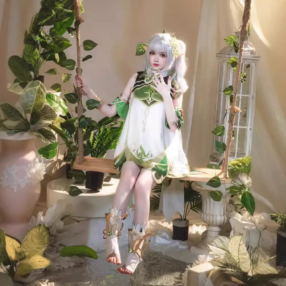 原神纳西妲cos服女须弥小吉祥草王布耶尔小草神纳套装 二次元服装