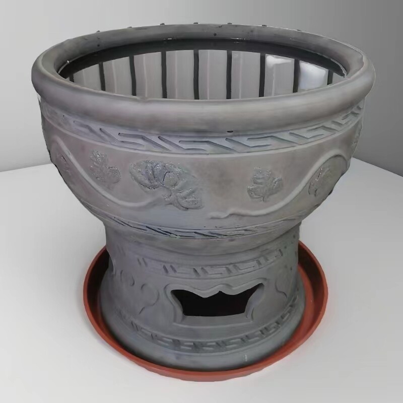 老北京莲花鱼盆澄江泥瓦鱼缸瓦缸瓦盆纯手工金鱼盆加湿器特价精品