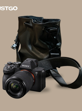 iDigital束口相机袋 适用于佳能R50R8R6 索尼 MA7c A7M4 ZVE10 徕卡Q2 徕卡M尼康Z30 Z50Z6 ZFc绵羊皮相机包