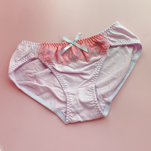 日本华家am*phi女士三角裤基础款纯棉内裤女日系蝴蝶结蕾丝日单