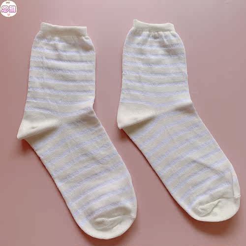 we go玻璃丝棉拼接袜子女 春夏薄款透气女袜日本袜 中短筒袜日系