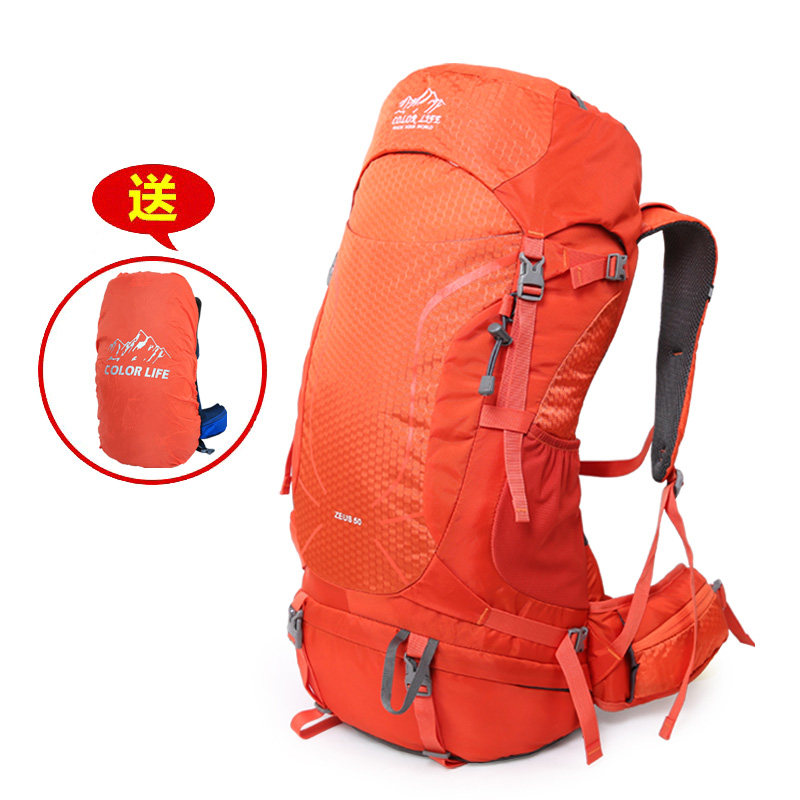 专业旅游登山包50L徒步野营双肩旅行背包大容量帐篷背包轻便背囊