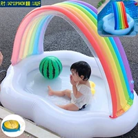 Флуоресцентная желтая вода и сухопутная радужная пруд+насос для ног.