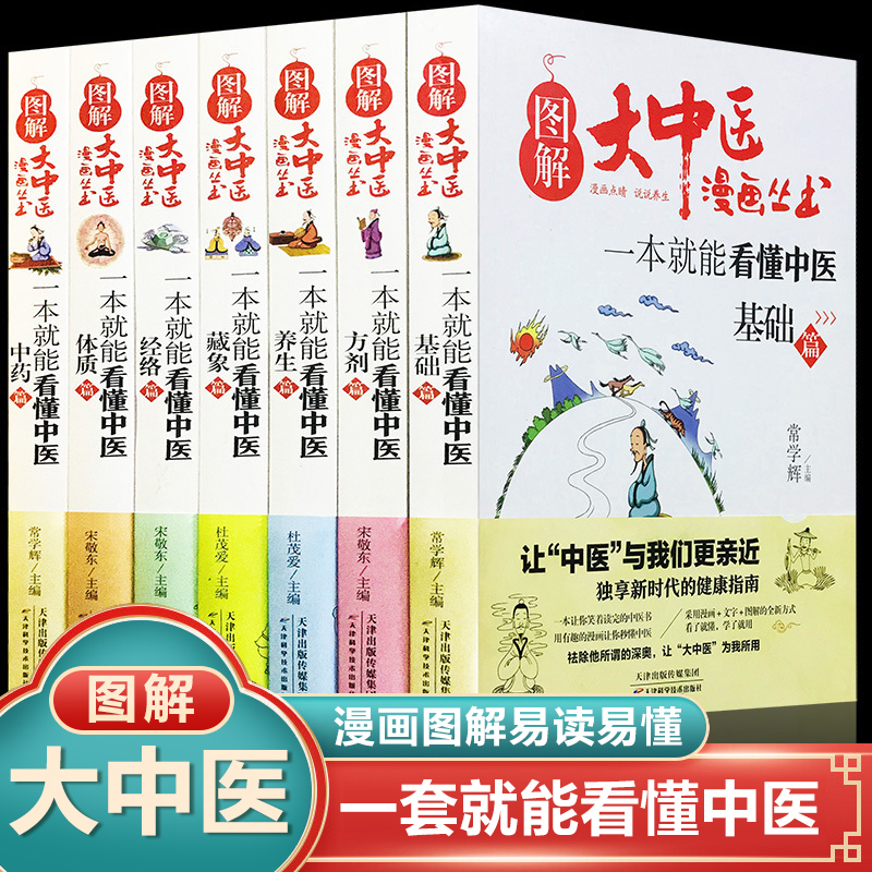 全7册】中医基础理论图解大中医漫画丛书一本就能看懂中医基础篇方剂养生经络体质中药藏象本草纲目黄帝内经中医基础入门养生书籍