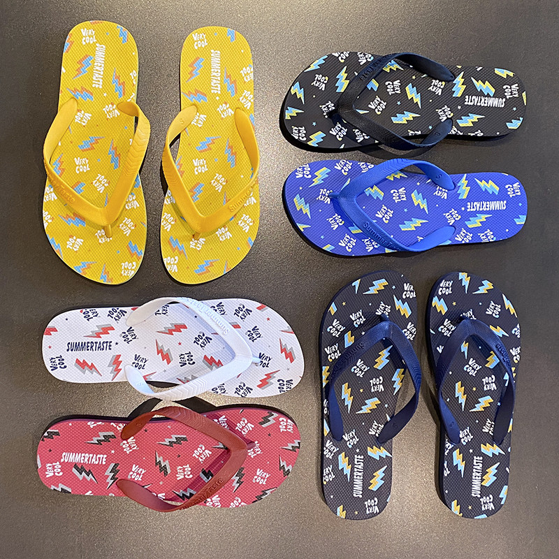 人字拖外穿个性耐磨厚底沙滩凉拖鞋男士潮流卡通图腾学生防滑,流行男鞋,人字拖,淘宝优惠券,粉丝福利购,淘宝优惠卷