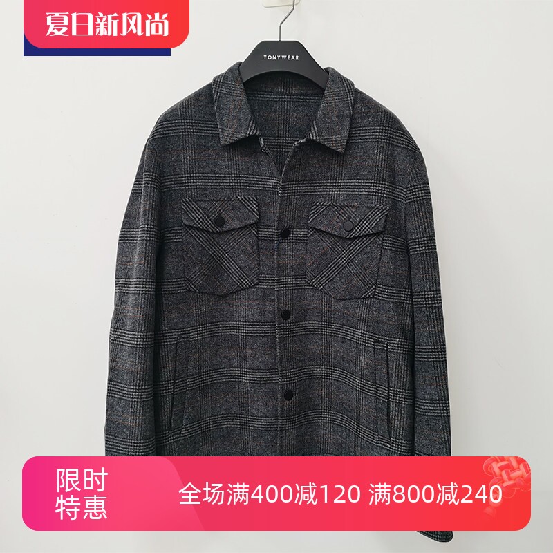 TONYWEAR翻领春秋冬工装款格纹