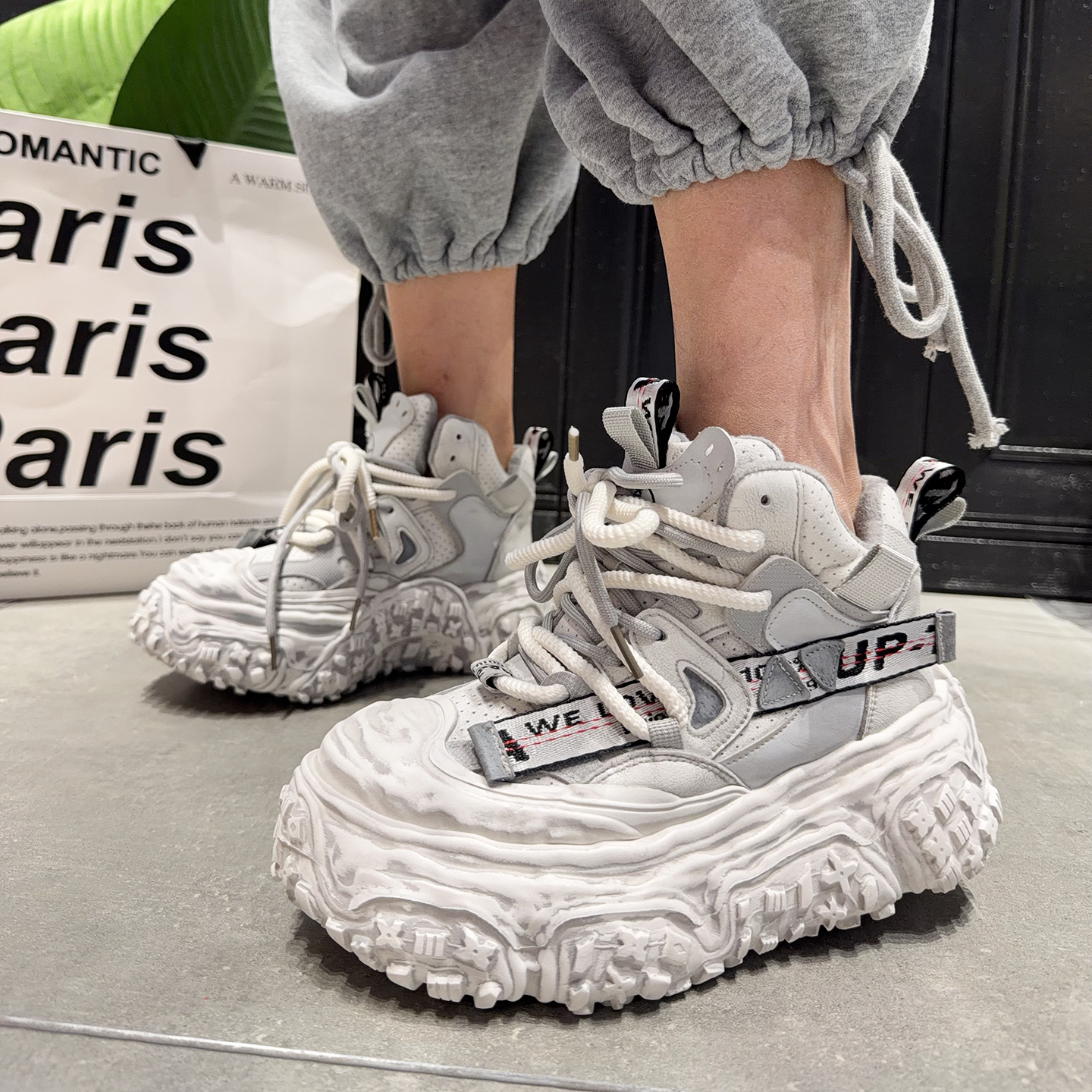 棉鞋2025年冬季老爹鞋高帮加绒鞋