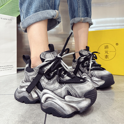 做旧增高单鞋追元素百搭潮款