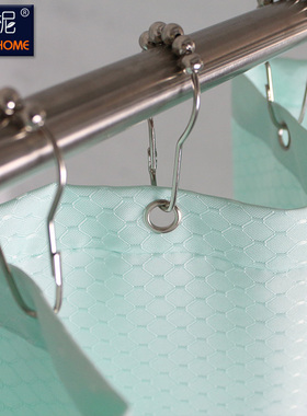 金属浴帘挂钩铜五铢不锈钢葫芦滚珠型挂环浴钩浴帘杆配件顺滑防锈