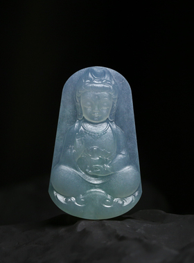 翡翠雕刻件宝宝佛—青鸿工作室作品｛未抛光｝（K3811A14）