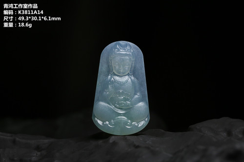 翡翠雕刻件宝宝佛—青鸿工作室作品｛未抛光｝（K3811A14）