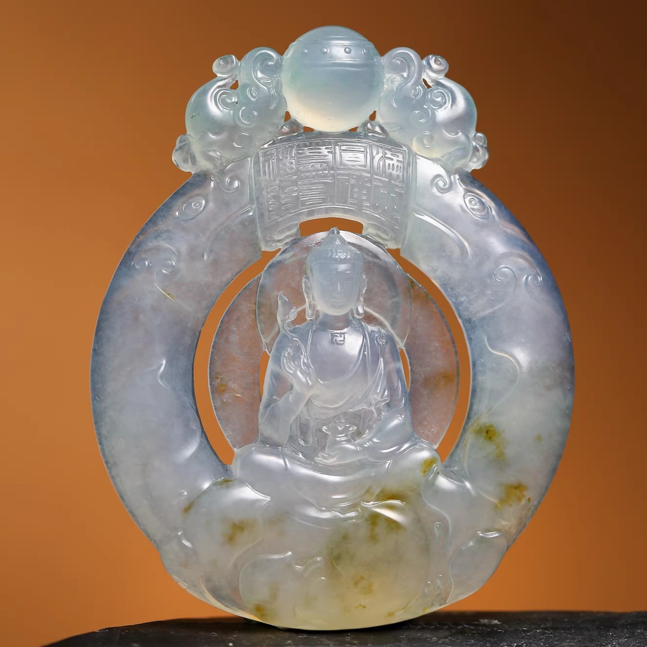 药师佛翡翠雕刻件DH019