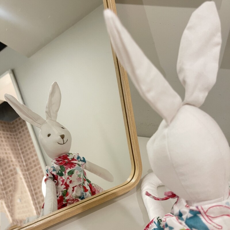 原创正版穿花裙子的白色兔子安抚玩偶可爱女生布娃娃公仔玩具礼物