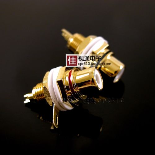 纯铜镀金RCA座莲花座音响接线柱