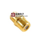 镀金全铜F头双通 英制F头对接头母对母直通对丝 有线电视线转接头