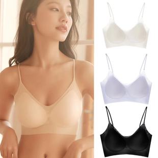 新款 冰丝超薄U型美背吊带固定乳胶杯无痕裹胸软支撑果冻内衣 夏季