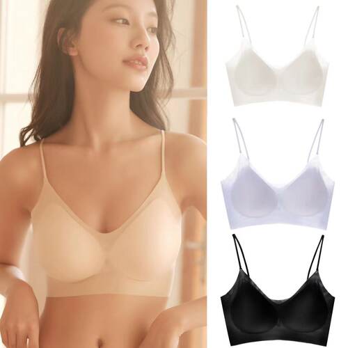 简约冰丝女固定乳胶软支撑内衣