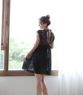 清仓大码正反两穿夏季睡衣吊带睡裙露背蕾丝性感火辣透明薄款情趣