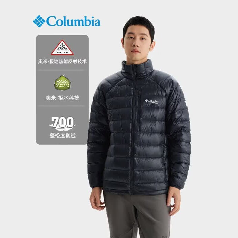 哥伦比亚Columbia羽绒服男秋冬钛金户外700蓬鹅绒保暖外套WE5258