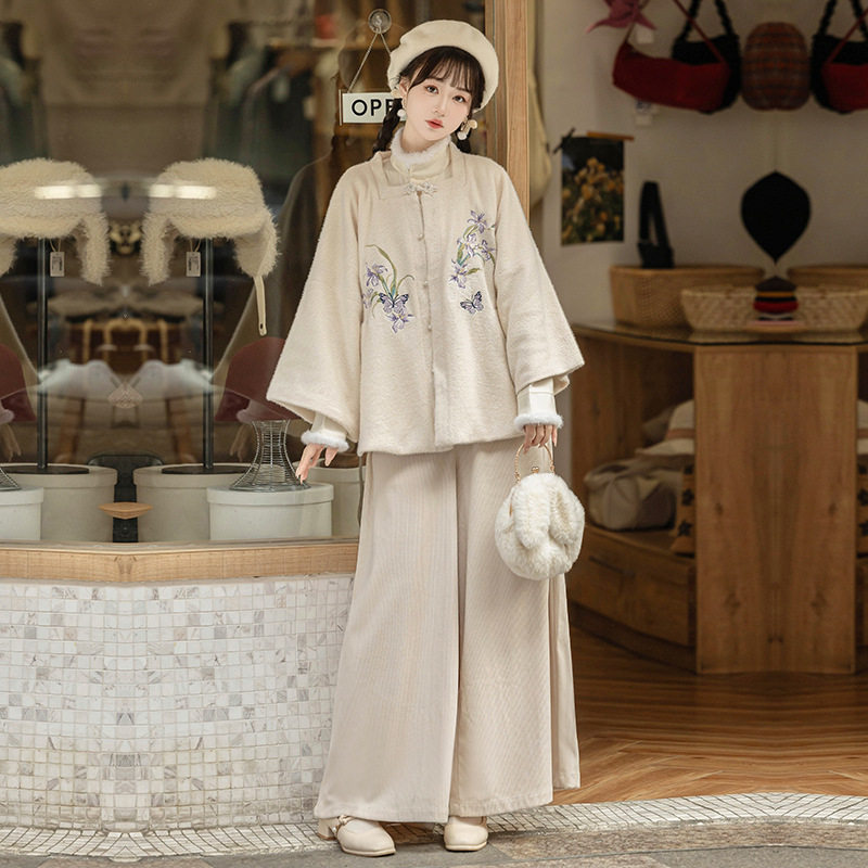 2026糯叽叽原创汉服女针织方领短衫改良宋裤秋冬保暖加厚汉元素,运动服/休闲服装,运动套装,淘宝优惠券,粉丝福利购,淘宝优惠卷