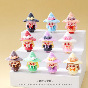 新款植绒小魔女甜崽萌粒公仔潮玩 diy潮玩桌面小摆件手办玩具批发